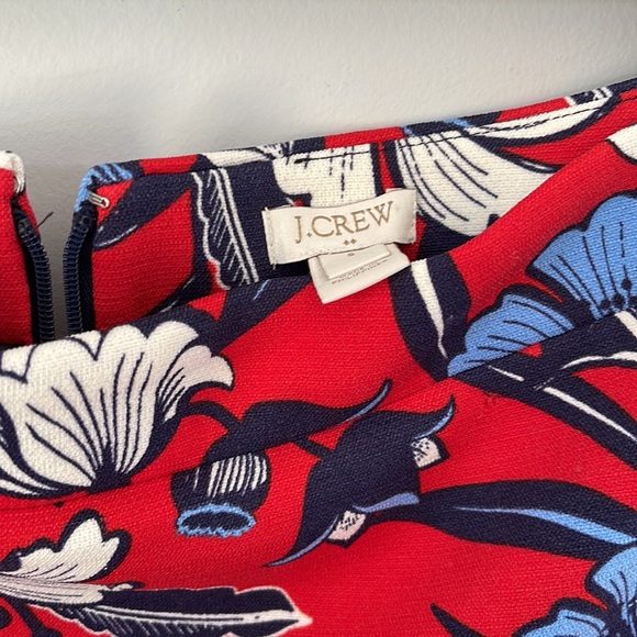 J. Crew Factory Floral Print Pencil Skirt - Red/Navy - size 8 - Picture 6 of 7